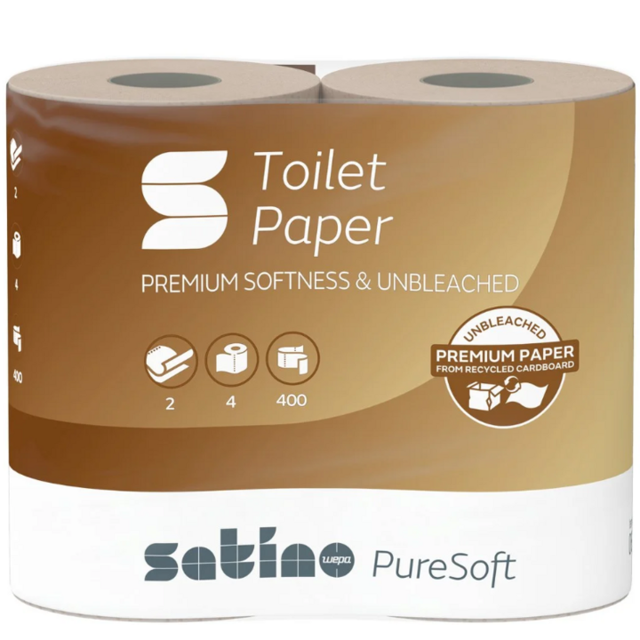 Satino PureSoft | Toiletpapier | 400 Vel | 2-Laags | MT1 | Soft Beige | 067130 (40 stuks) - 1