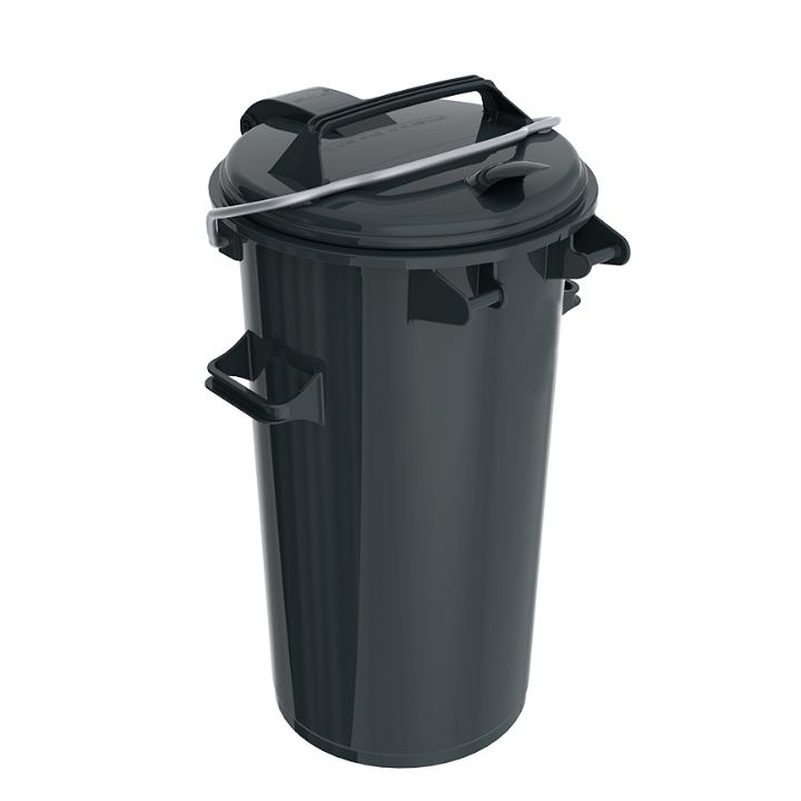 Kunststof vuilnisemmer, 50 liter, donkergrijs, VB 500100 - 0