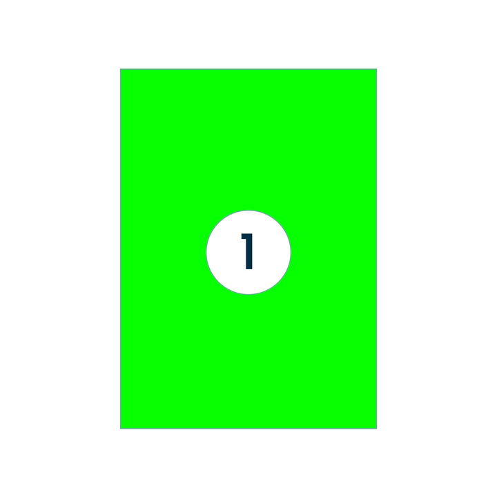 Etiket rillprint 210x297mm fluorgn 100 etiketten(b84024) - 2