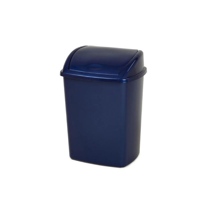 Afvalbak met swingdeksel, 15 liter, blauw, VB 038417 - 0