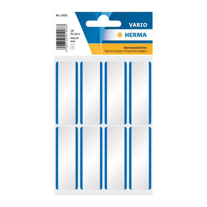 Etiket herma 1903 54x19mm wit blauw 16st zijde - 0