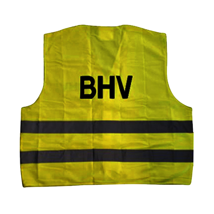 Fluoriserend veiligheidsvest, opdruk 'BHV', geel (1 stuk) - 0