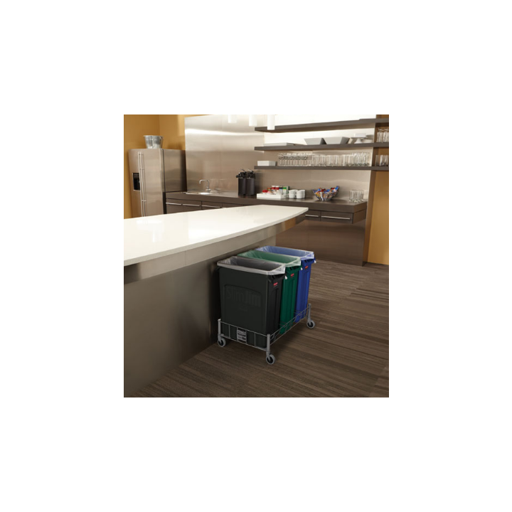 Rubbermaid Slim Jim, afvalbak, 60 liter, zwart, VB 227840 - 2