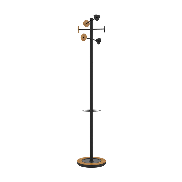 Kapstok unilux bora zwart/bamboe(400140808) - 0