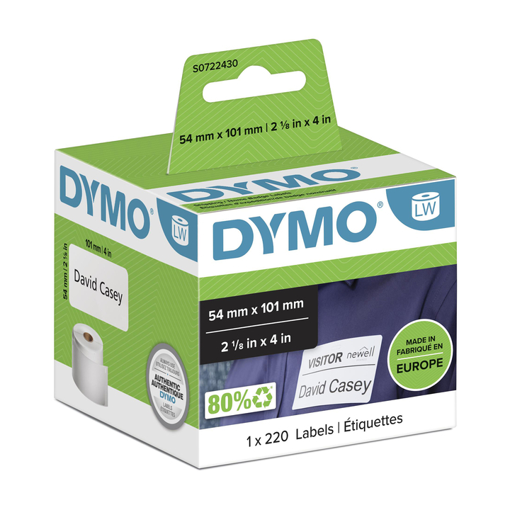 Etiket dymo 99014 labelprint badgelabel 54x101mm - 0