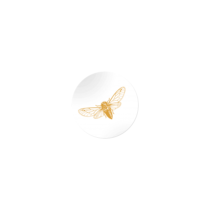 Etiket, vlinder, rond 45mm, goud (1000 stuks) - 0