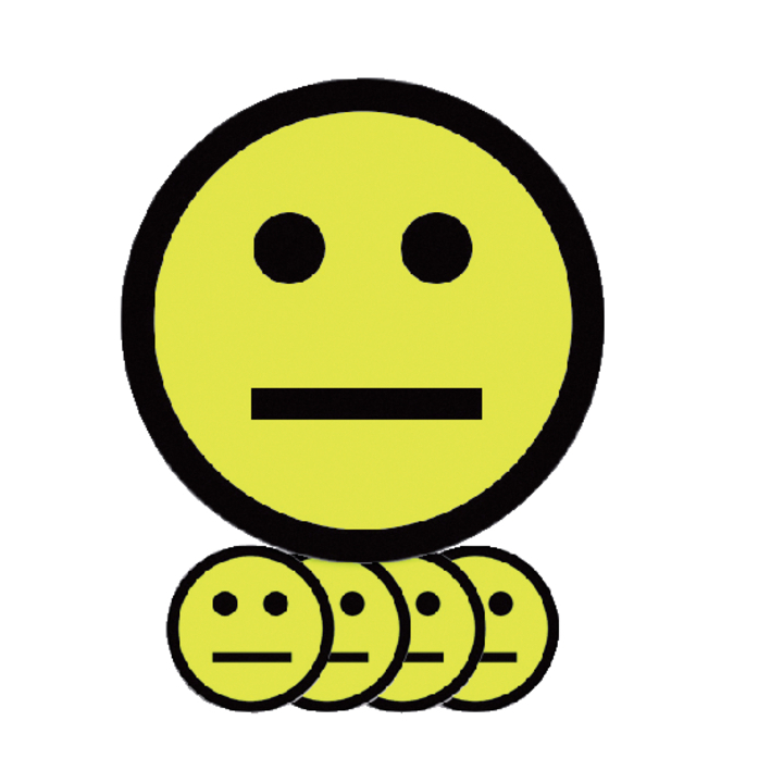 Magneet smiley 7.5cm emotie neutraal geel(14032.210) - 0