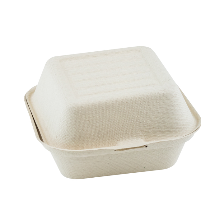 Hamburger Box,suikerriet, 120x120x68mm (500 stuks) - 0