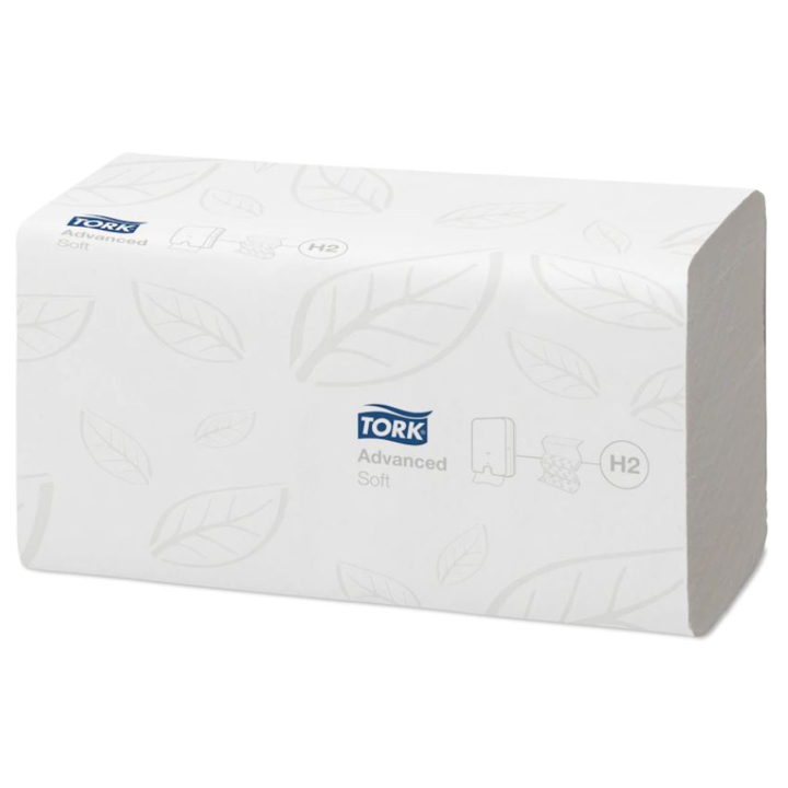Tork Advanced | Interfold Papieren Handdoekjes | 25,5x21,2cm | 2-Laags | H2 | Wit | 120289 (3.780 stuks) - 1