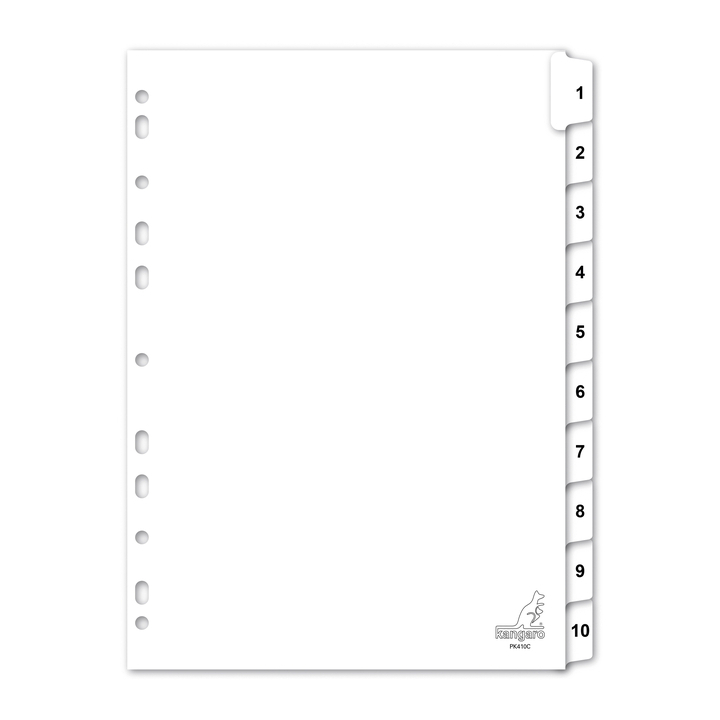 Tabblad kangaro pk410c a4 4r karton 10dlg 1-10(pk410c) - 0
