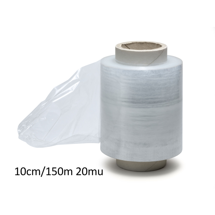 Wikkelfolie, 10cm x 150m, 20my, mini handrol - 0