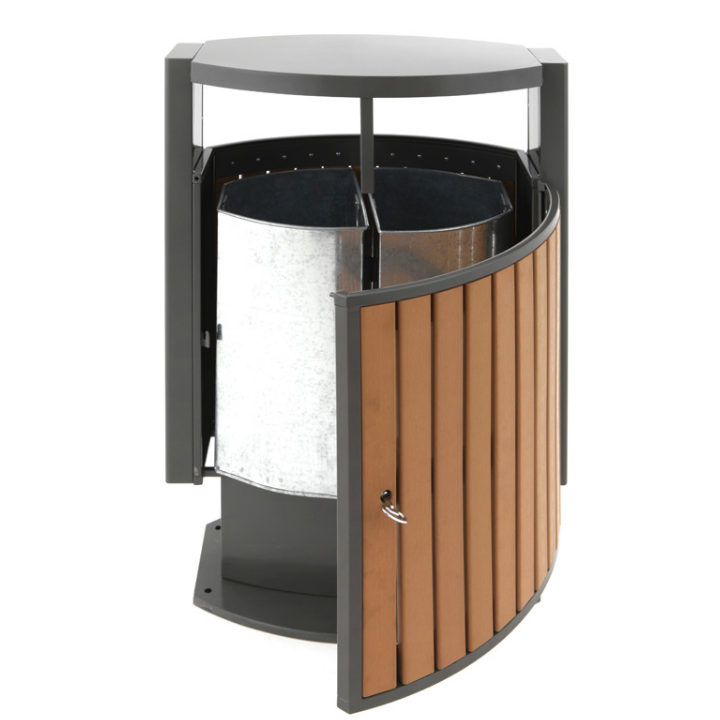 Buitenafvalbak, 2x39 liter, houtlook, VB 650422 - 2