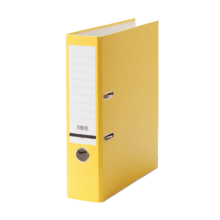 Qbasic, ordner A4, 80mm, karton geel, 11395118 - 0