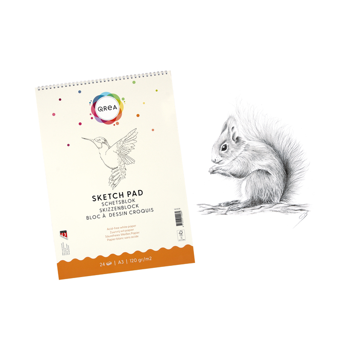 Schetsblok qrea a3 24vel 120gr spiraal(8712453110084) - 3