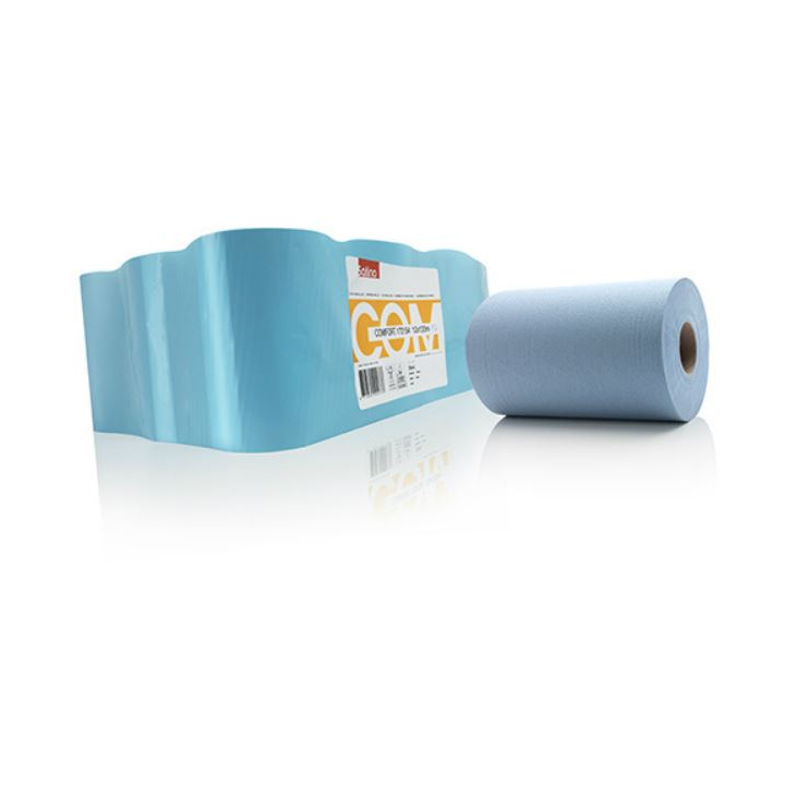 Satino Smart | Mini Poetsrol | 120 Meter | 1-Laags | Recycled | CF1 | Blauw | 172154 (12 stuks) - OP=OP AANBIEDING - 0