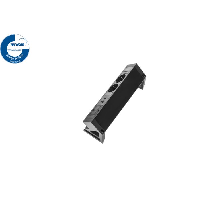 Filex, Power Desk Up 2.0, 2x 230V, 2x Usb, keystone, zwart - 2