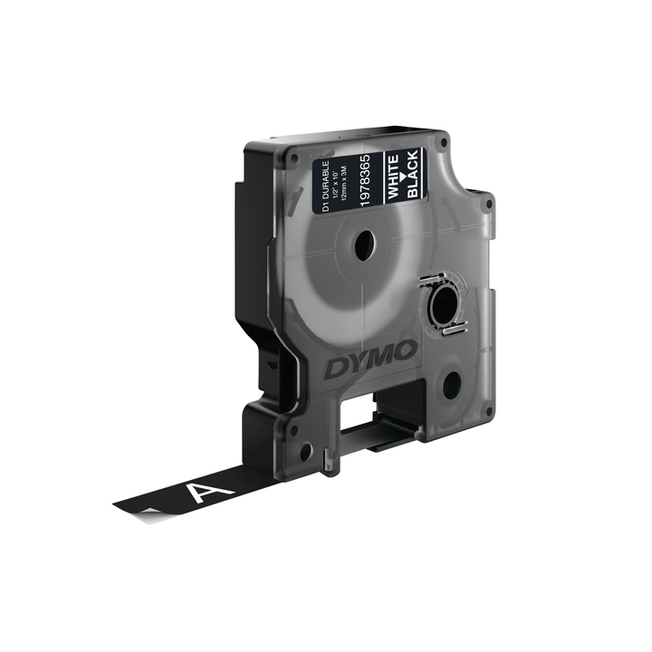 Labeltape dymo labelmanager d1 polyester 12mm zw(1978365) - 2