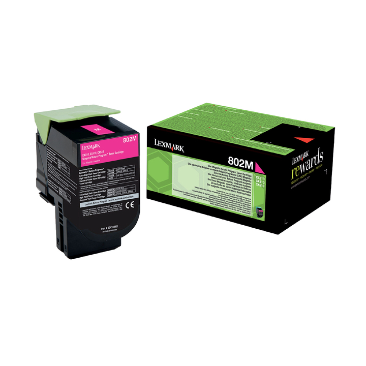 Tonercartridge lexmark 80c20m0 802m 1k rood(80c20m0) - 0
