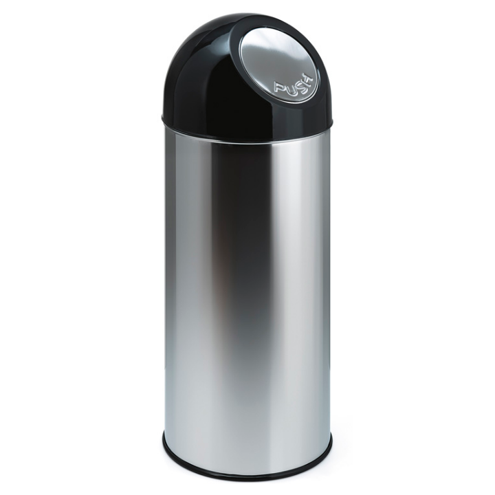 Afvalbak met pushdeksel & binnenbak, 55 liter, RVS, VB 470002 - 0