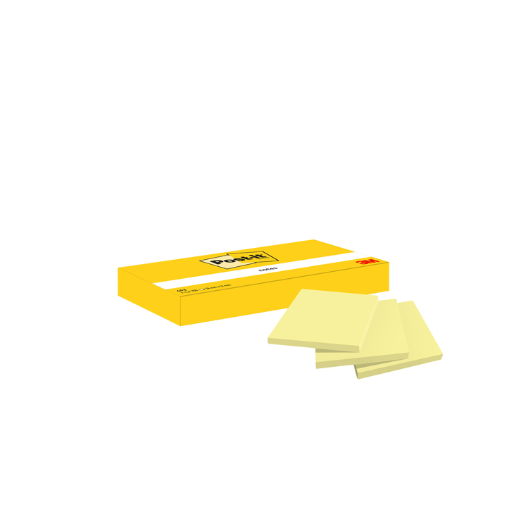 Memoblok 3m post-it 653yel 38x51mm geel doos/3 stuk - 0