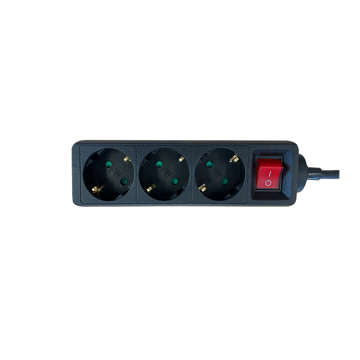 Stekkerdoos brasq  3 voudig 1.4 meter zwart(8742605) - 0