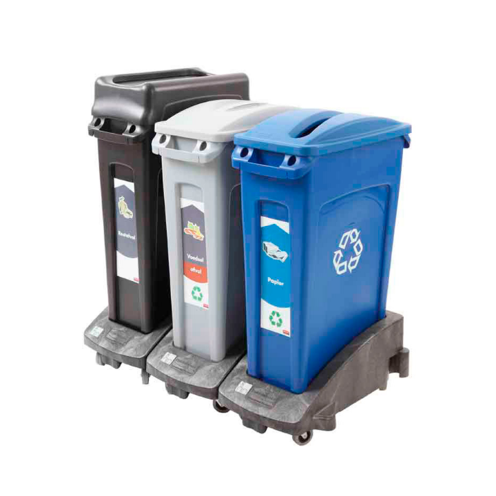 Rubbermaid Slim Jim, afvalbak, 87 liter, grijs, VB 186376 - 3