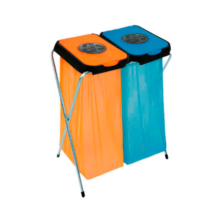 EkoThinks 2, afvalzakhouders, blauw/oranje, VB 211302 - 0