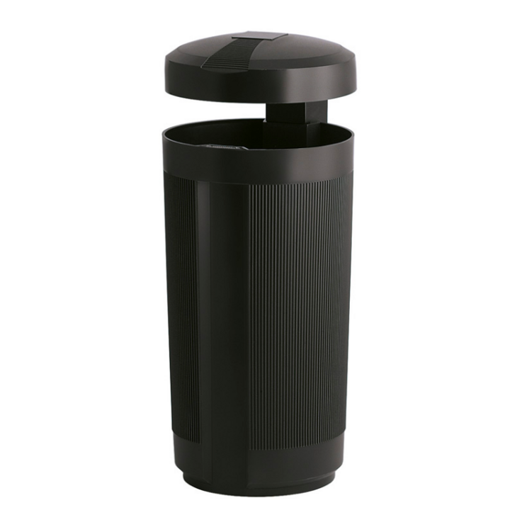 Buitenafvalbak met afdak, 50 liter, zwart, VB 200250 - 0