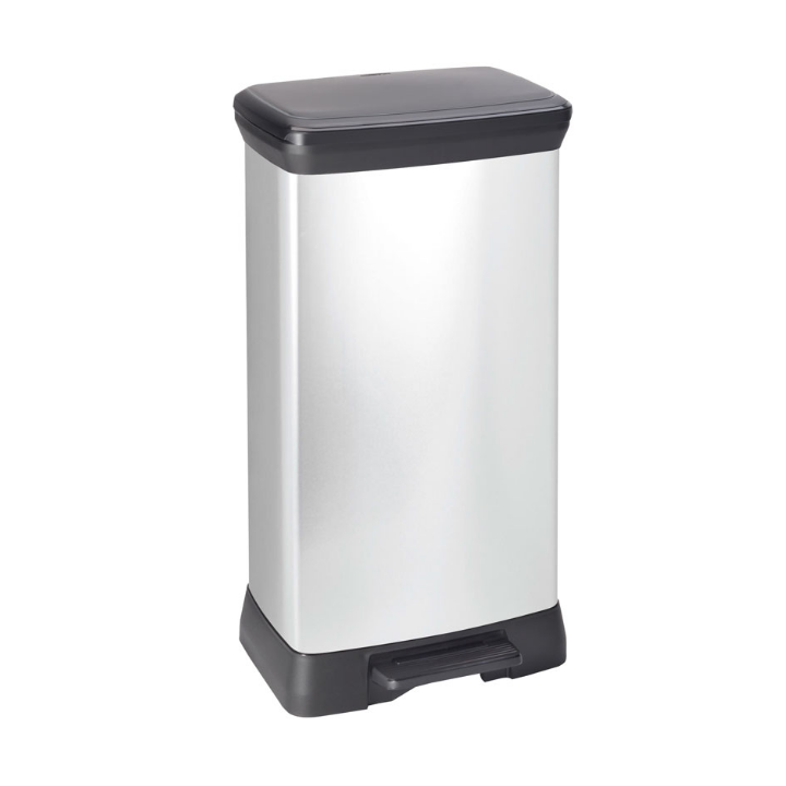 Decobin, pedaalemmer, 2x23 liter, zilver/zwart, VB 680008 - 0