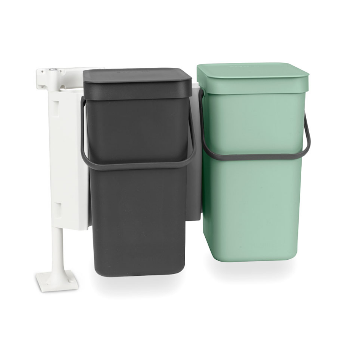 Brabantia, afvalemmers, 2x12 liter, jade/donkergrijs, VB 214448 - 0