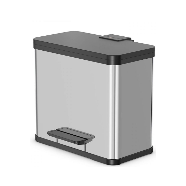 Hailo Öko Duo Plus, pedaalemmer, 17+9 liter, RVS, VB 016171 - 0