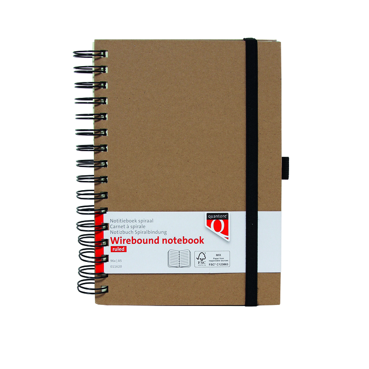Notitieboek quantore a5 lijn spiraal kraft(011620q) - 0