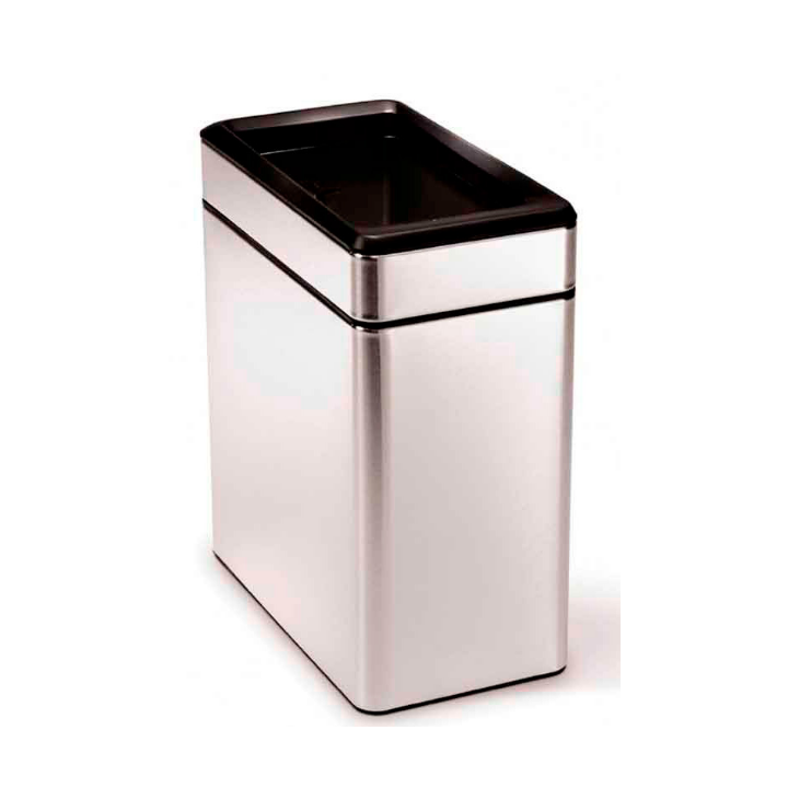 Simplehuman Open Bin, afvalbak, 10 liter, mat RVS, VB 006260 - 0
