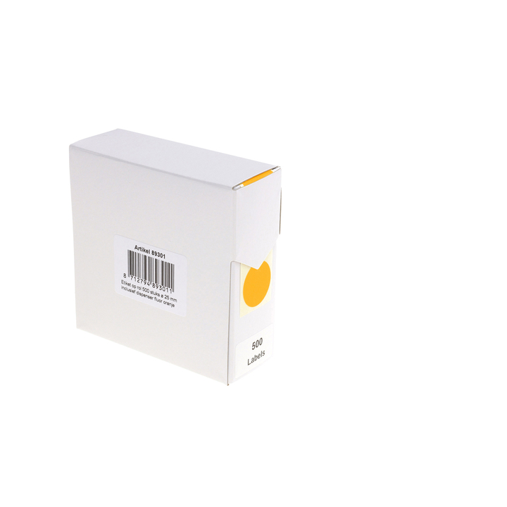 Etiket rillprint 25mm 500st op rol fluor oranje(89301) - 0