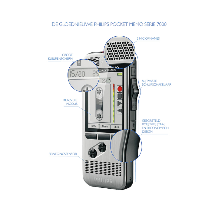 Dicteerapparaat philips pocket memo dpm 7200/02(dpm7200/02) - 2