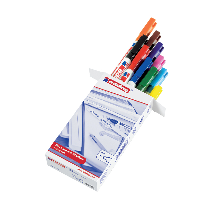 Viltstift edding 400 rond 1mm ass(3666999) - 0