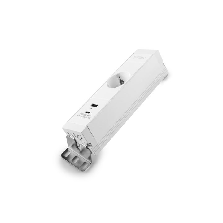 Filex, Power Desk Up 1.0, 1x 230V, USB A+C Charge, wit - 2