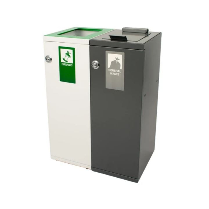 V-Part, modulaire afvalscheidingsbak met deur, 55 liter, donkergrijs, VB 946760 |  diverse afvalstromen - 3
