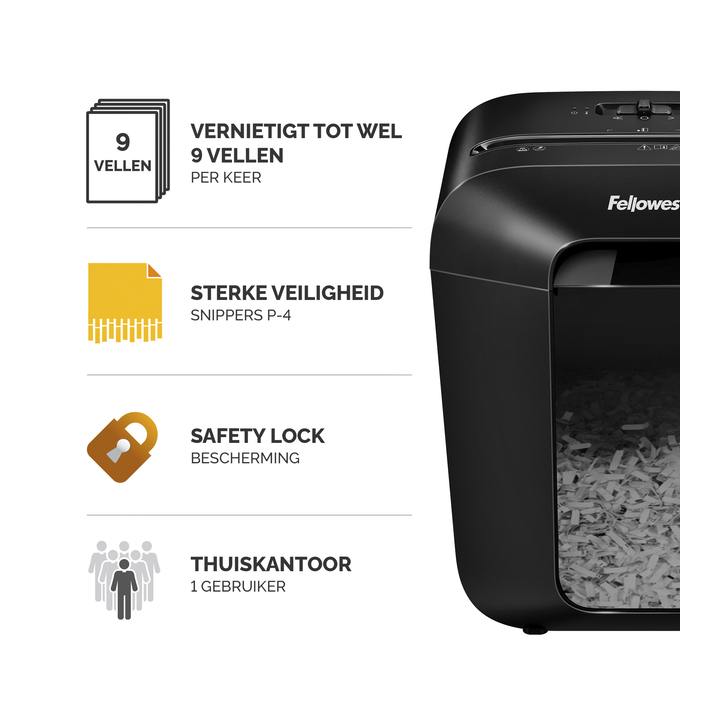 Papiervernietiger fellowes lx50 4x37mm zwart 4406001 - 2