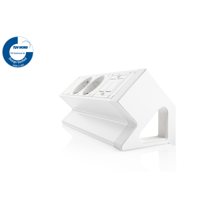 Filex, Power Desk Up 2.0, 2x 230V, 1x keystone, wit - 1