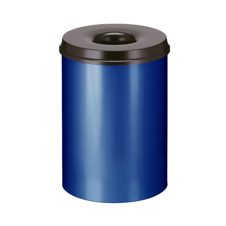Metalen papierbak, vlamdovend, 30 liter, blauw/zwart, VB 103000 - 0