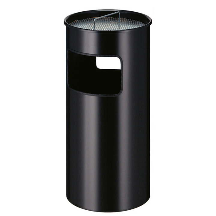 Afvalbak met ashouder, 50 liter, zwart, VB 150290 - 0
