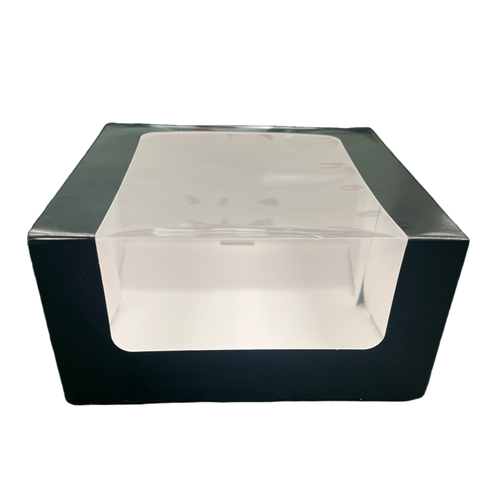 Gebaksdoos, zwart, met venster, 20x20x10cm (50 stuks) - 0