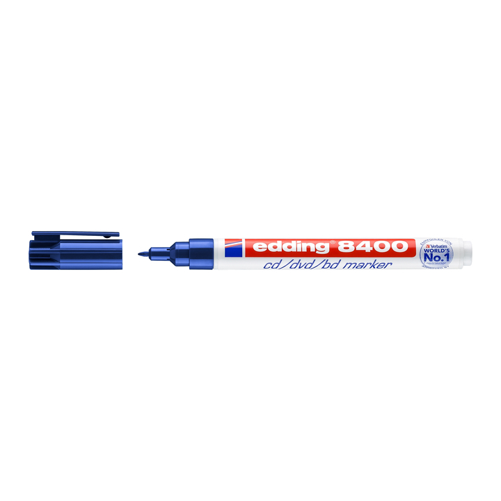 Viltstift edding 8400 cd rom rond 0.5-1mm blauw - 0