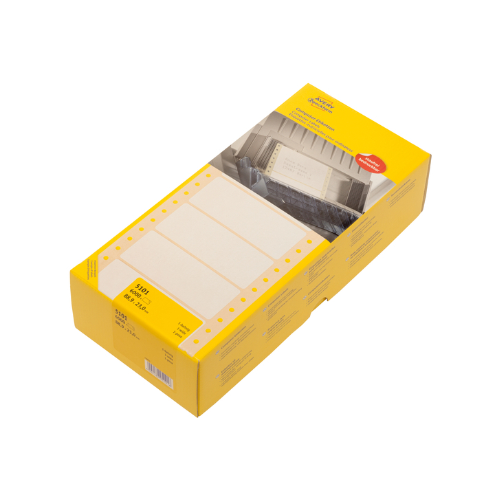 Etiket avery zweck 5101 88.9x23mm 1baans 6000st - 0