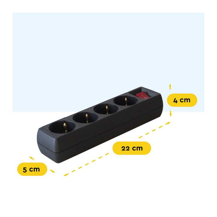 Stekkerdoos brasq 4 voudig 5 meter zwart(8742628) - 1