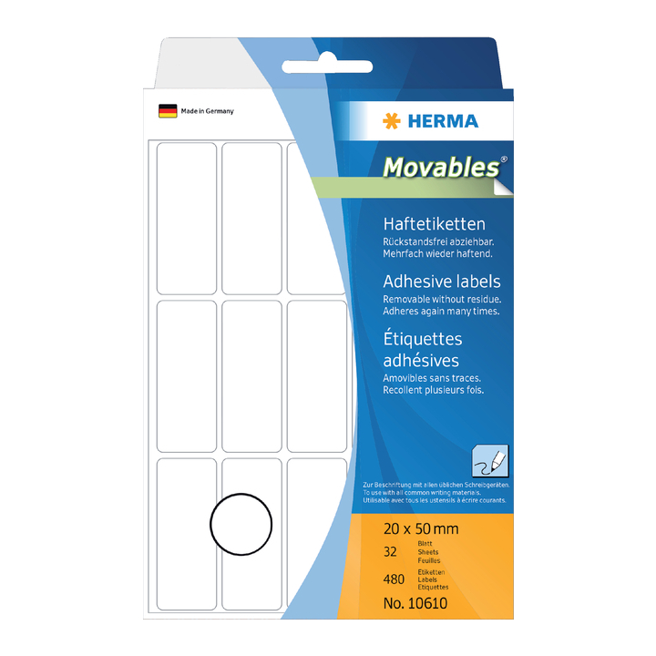 Etiket herma movable 10610 20x50mm 480st - 0