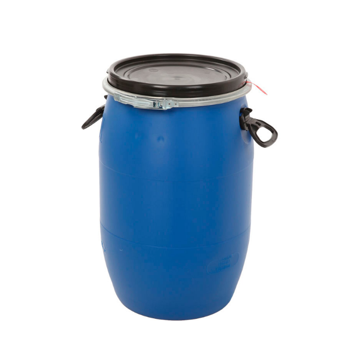 Kunststof ton, 60 liter, blauw/zwart, VB 205014 - 0