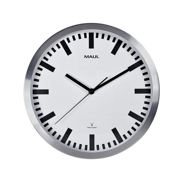 Wandklok maulpilot 30.5cm wit/aluminium(9063308) - 0