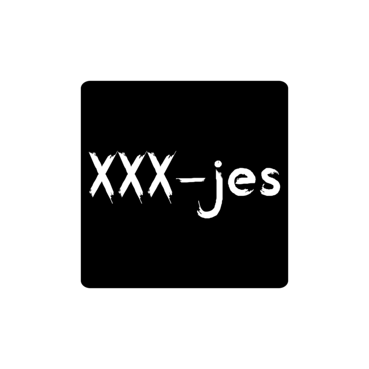 Geschenk etiket, 45x45mm, XXX-jes, zwart (500 stuks) - 0